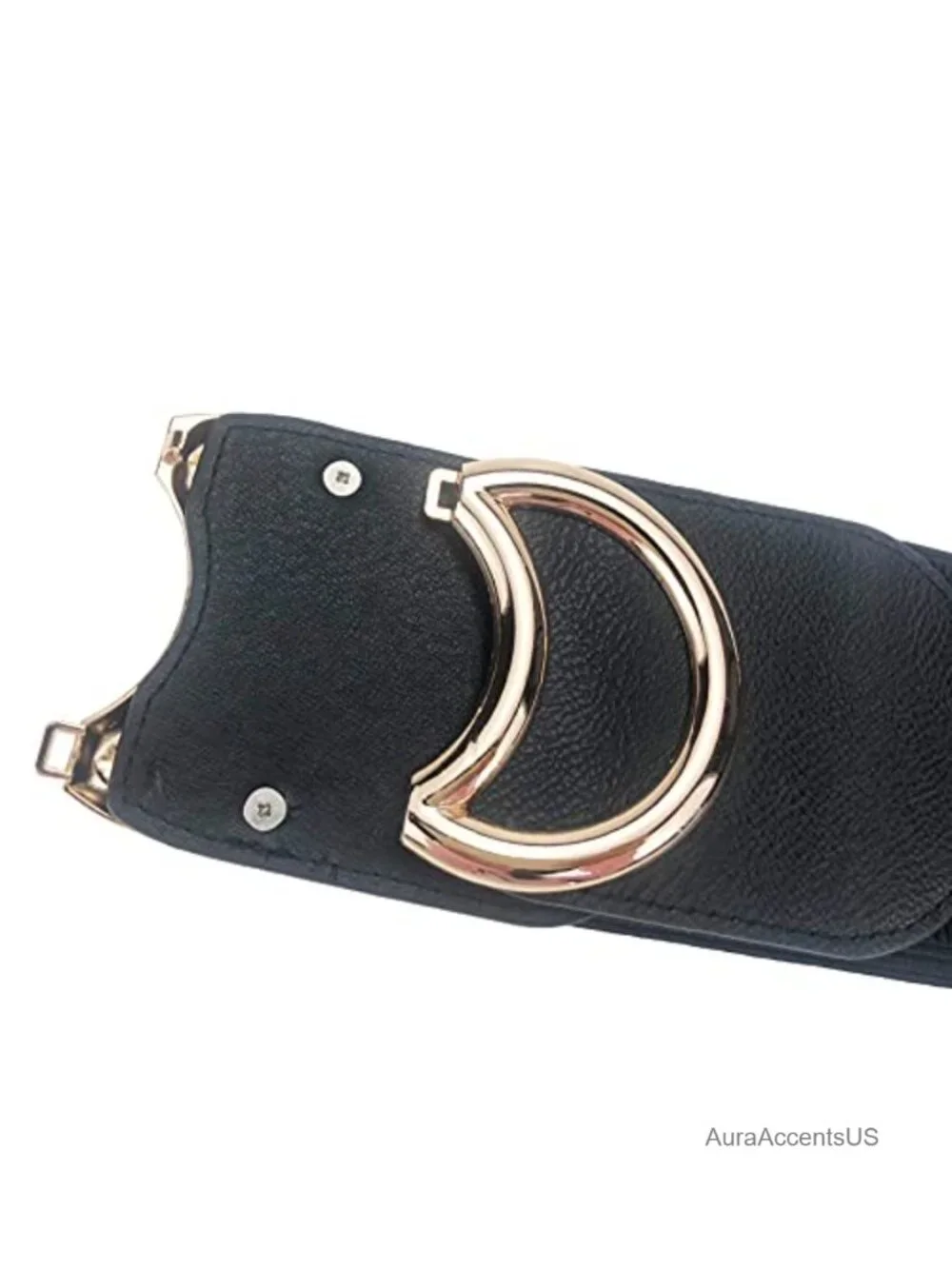 Women's Elastic Waist Cinch Belt with Metal Buckle - Stretchy Wide Belt for